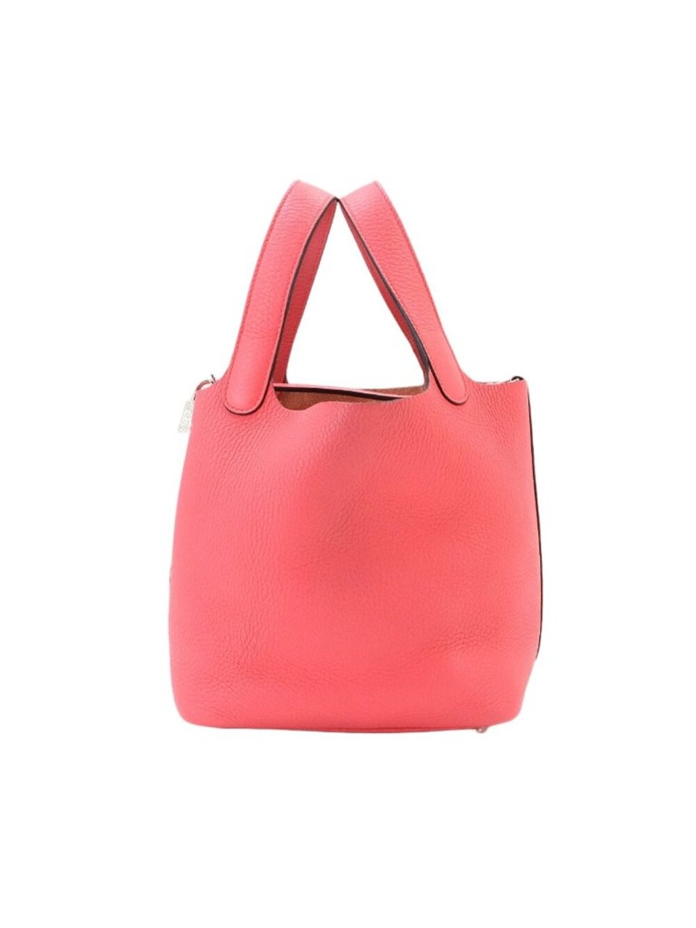 Hermes Picotin Lock PM Hand Bag Taurillon Clemence Rose Azalea Silver